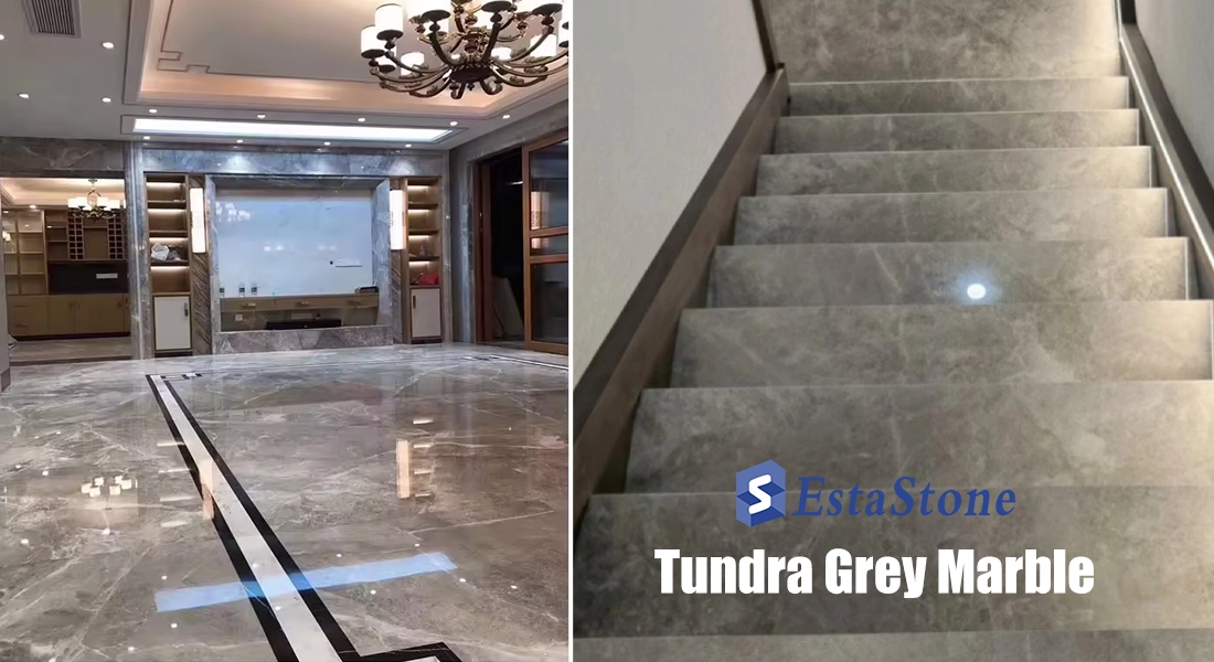 Tundra Grey Marble Floor and Stair proejcts Esta Stone Tundra Grey Marble Floor and Stair proejcts Esta Stone