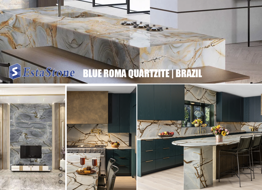 Blue Roma Exotic Quartzite Interior Designs Esta Stone