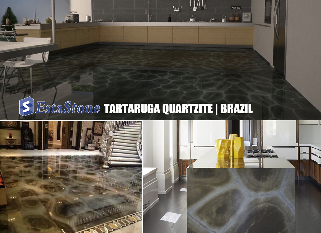 Tartaruga Quartzite Carreaux et projets de comptoirs Esta Stone