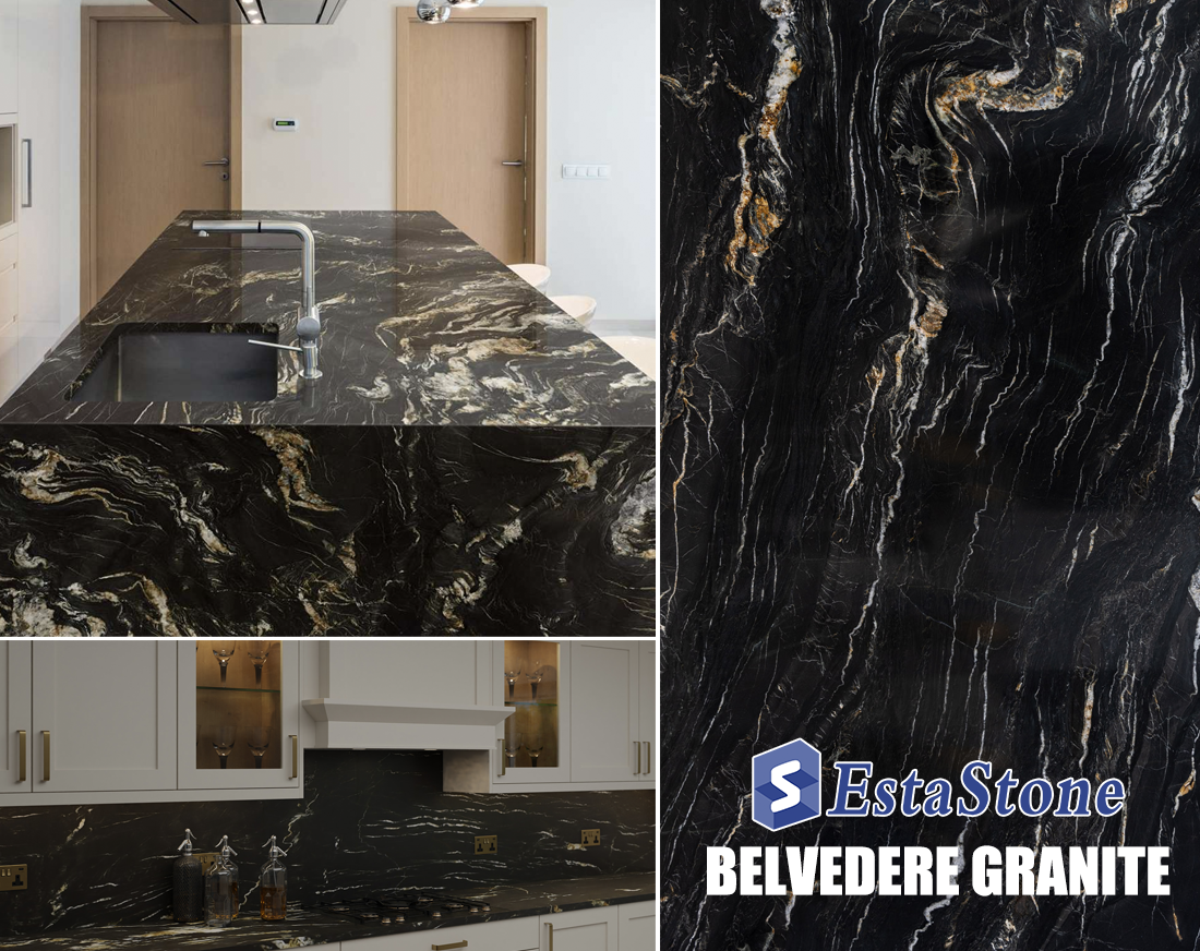 Belvedere Granit Küchenarbeitsplatten Projekte Esta Stone