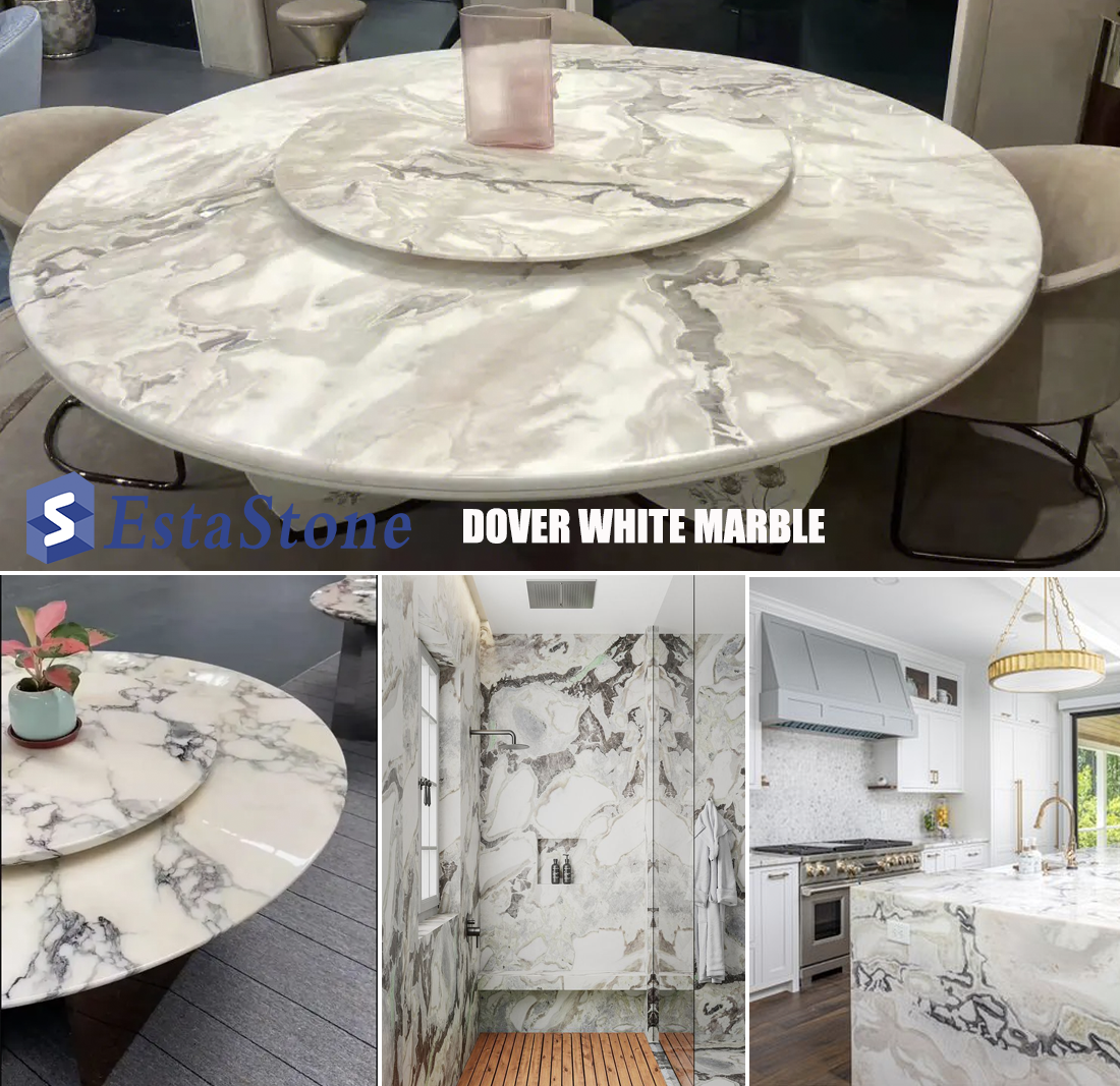 Dover White Marble Tables and Countertops Designs Esta Stone