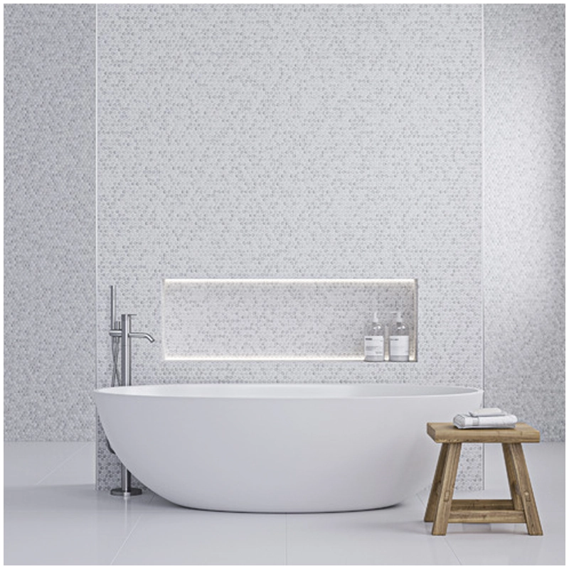 Bianco Carrara Marble Penny Round Mosaic Bathroom Wall Projects