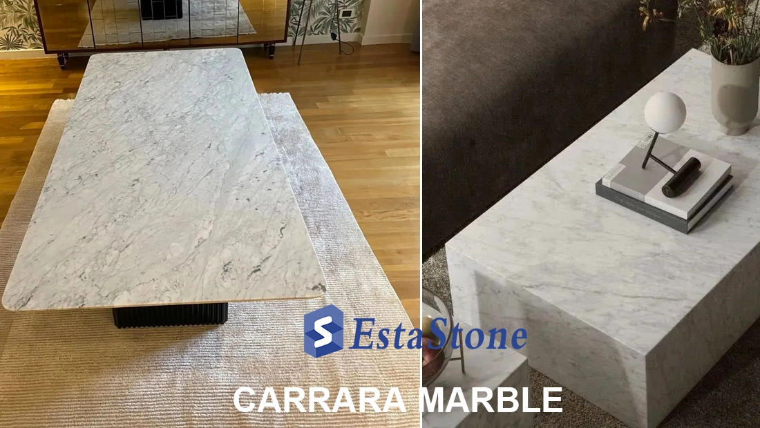 Carrara White Marble Table Series from Esta Stone Carrara White Marble Table Series from Esta Stone