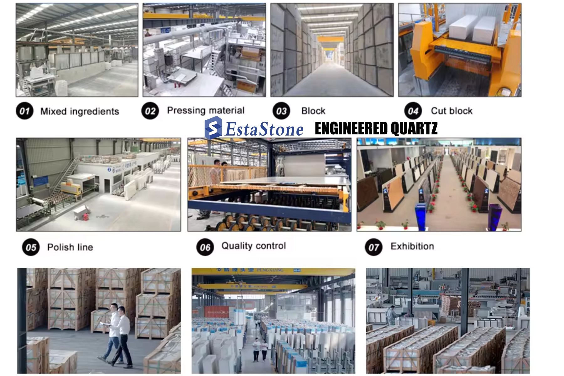 Leading engineered quartz Slabs, countertops, vanity tops factory in China-Esta Stone