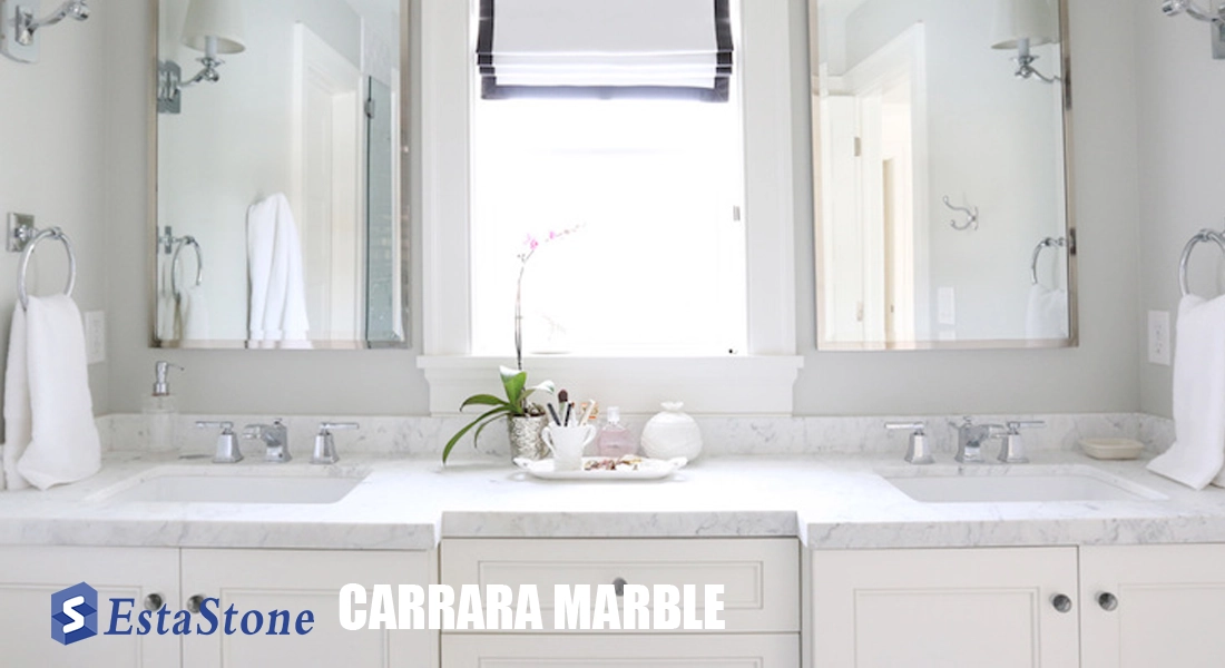 Bianco Carrara Marble Bathroom Vanity Countertop project Esta Stone Bianco Carrara Marble Bathroom Vanity Countertop project Esta Stone