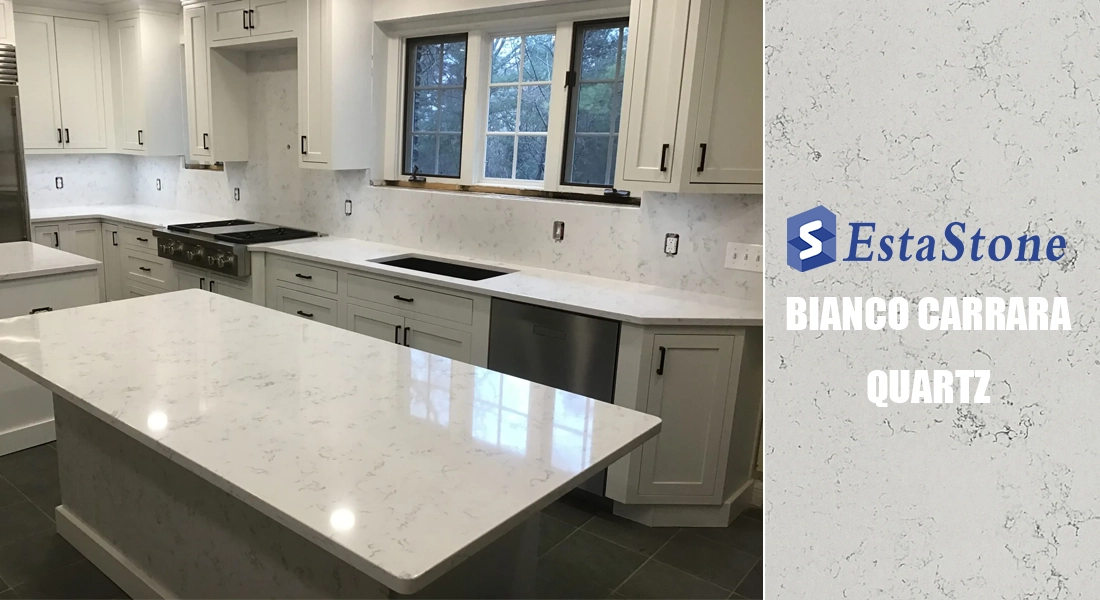 Bianco Carrara Quartz Island Tops Designs ESTA STONE Bianco Carrara Quartz Island Tops Designs ESTA STONE
