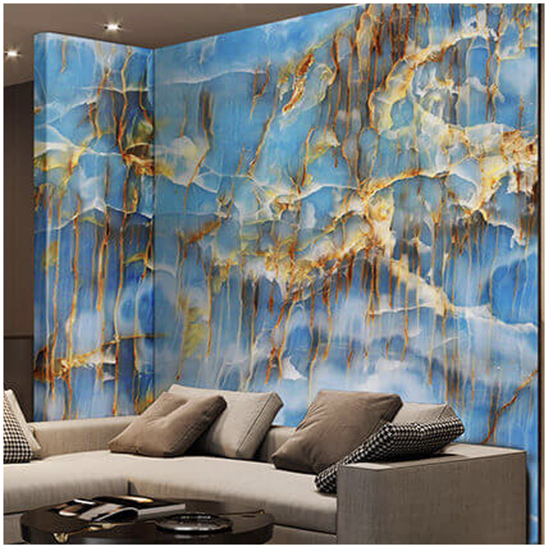 Backlit Blue Onyx Marble Wall Designs Esta Stone