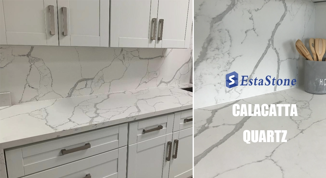 Calacatta White Quartz Kitchen Countertop projects Esta Stone Calacatta White Quartz Kitchen Countertop projects Esta Stone