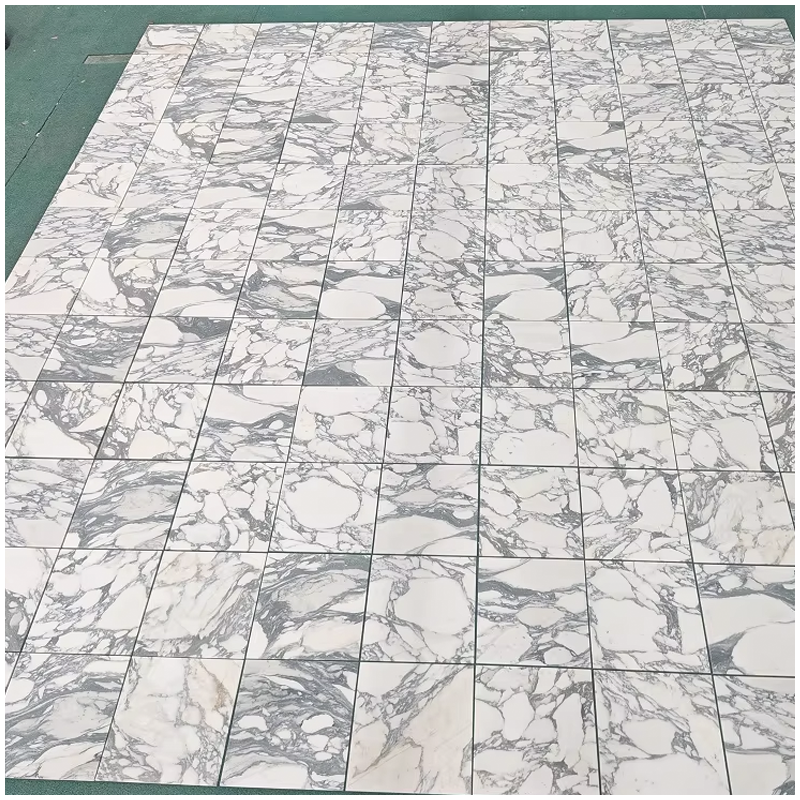 Ladrilhos polidos de mármore branco Arabescato