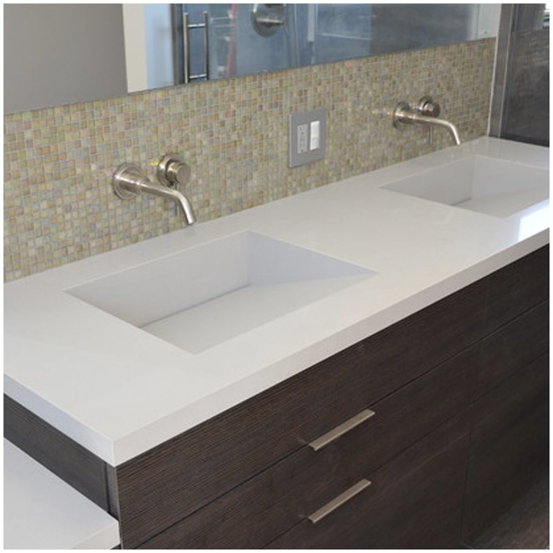 Double Sinks Pure White Quartz Vanity Tops Supplier Esta Stone Double Sinks Pure White Quartz Vanity Tops Supplier Esta Stone