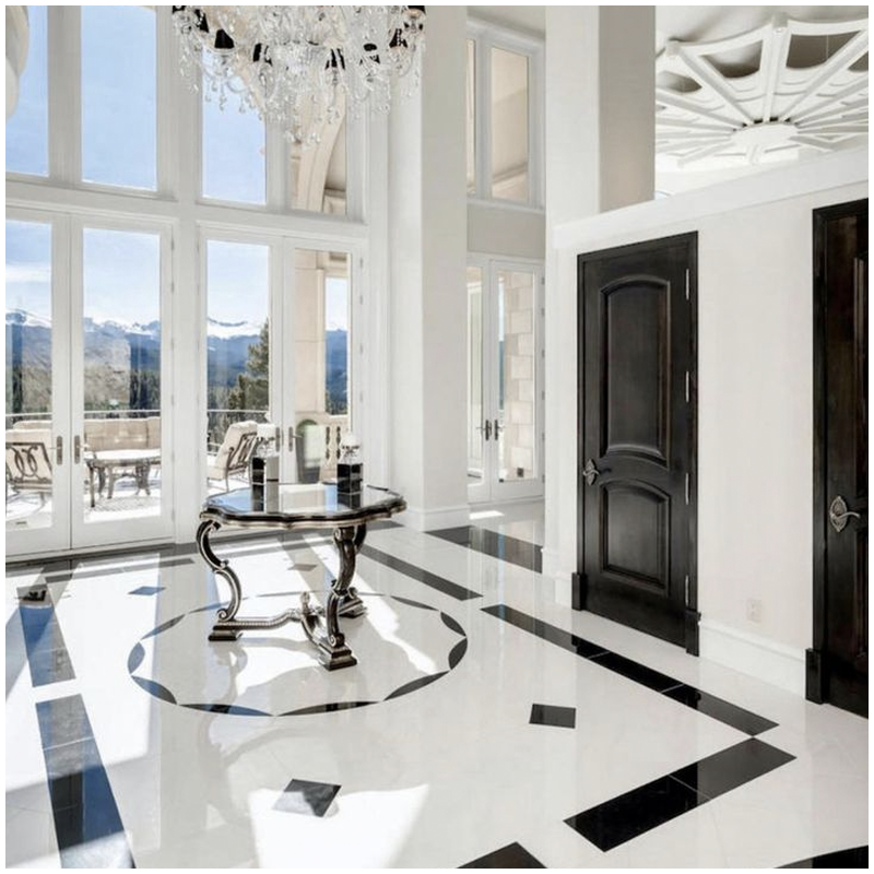 White Marble Floor Of Villa Hallway White Marble Floor Of Villa Hallway