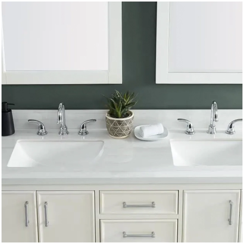 Bianco Dolomiti Marble Double Sink Vanity Tops