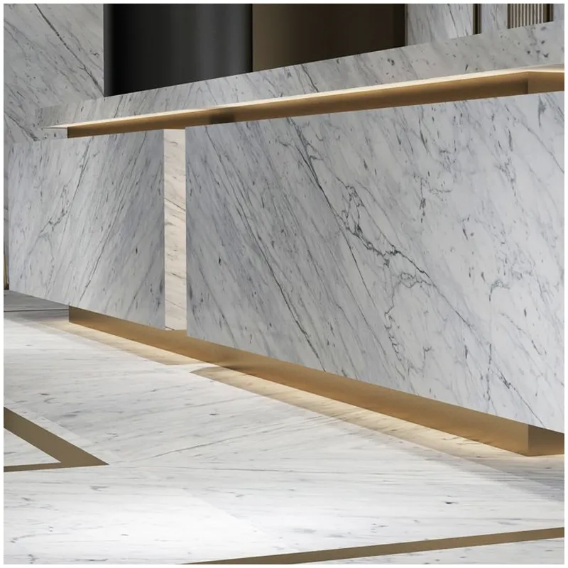 Carara White Marble Reception Desk from Esta Stone Carara White Marble Reception Desk from Esta Stone