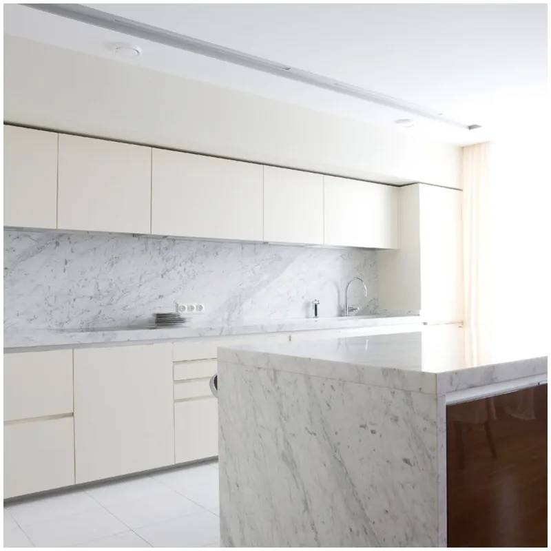 Carara White Marble Waterfall Countertop Designs Carara White Marble Waterfall Countertop Designs