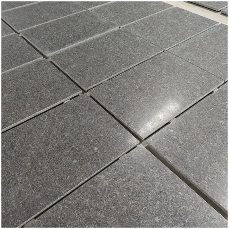 Leathered Angola Black Granite Floor Tiles