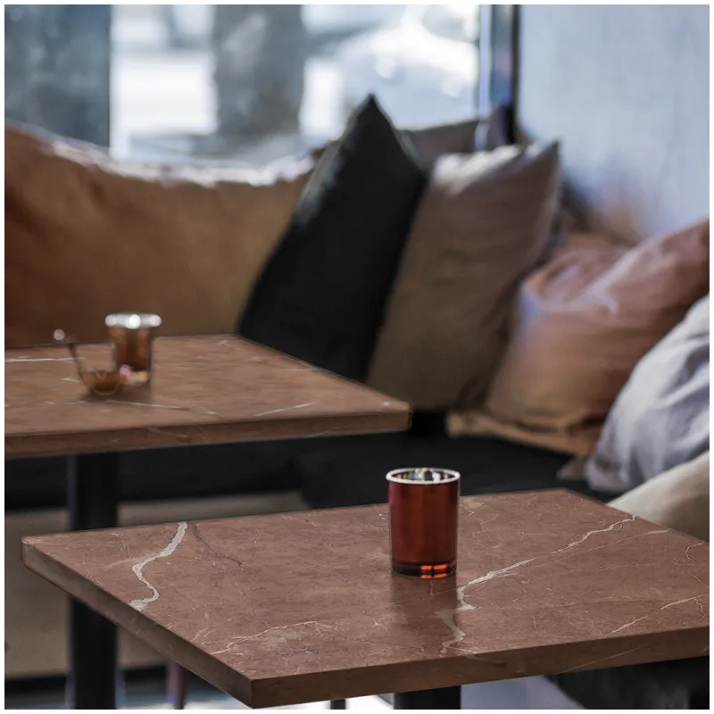 Rosso Alicante Marble Coffee Tables For Hotels