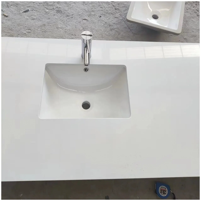 White Glitter Quartz Vanity Countertops