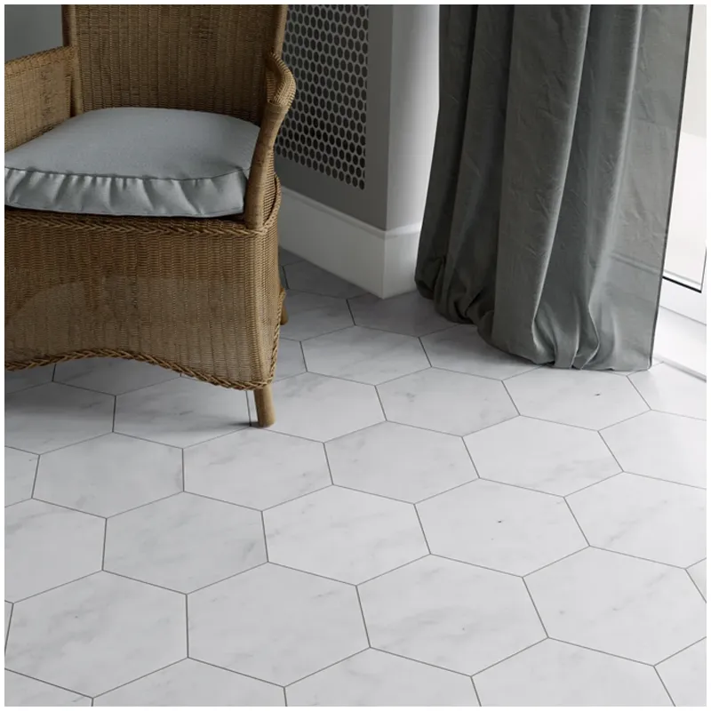 Hexagon Bianco Carrara Marble Flooring Tiles